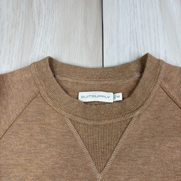 Suitsupply Crewneck Chest Pocket Pullover Sweatshirt Brown Mens Size M Medium - Picture 4 of 11